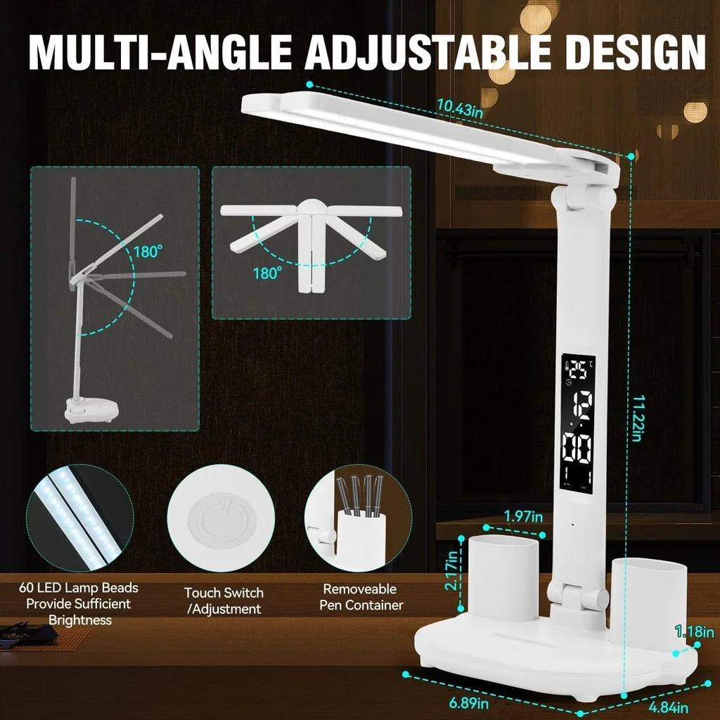 LED Desk Lamp with Clock