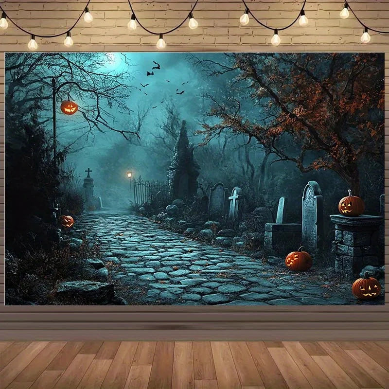 Halloween Cemetery Tapestry