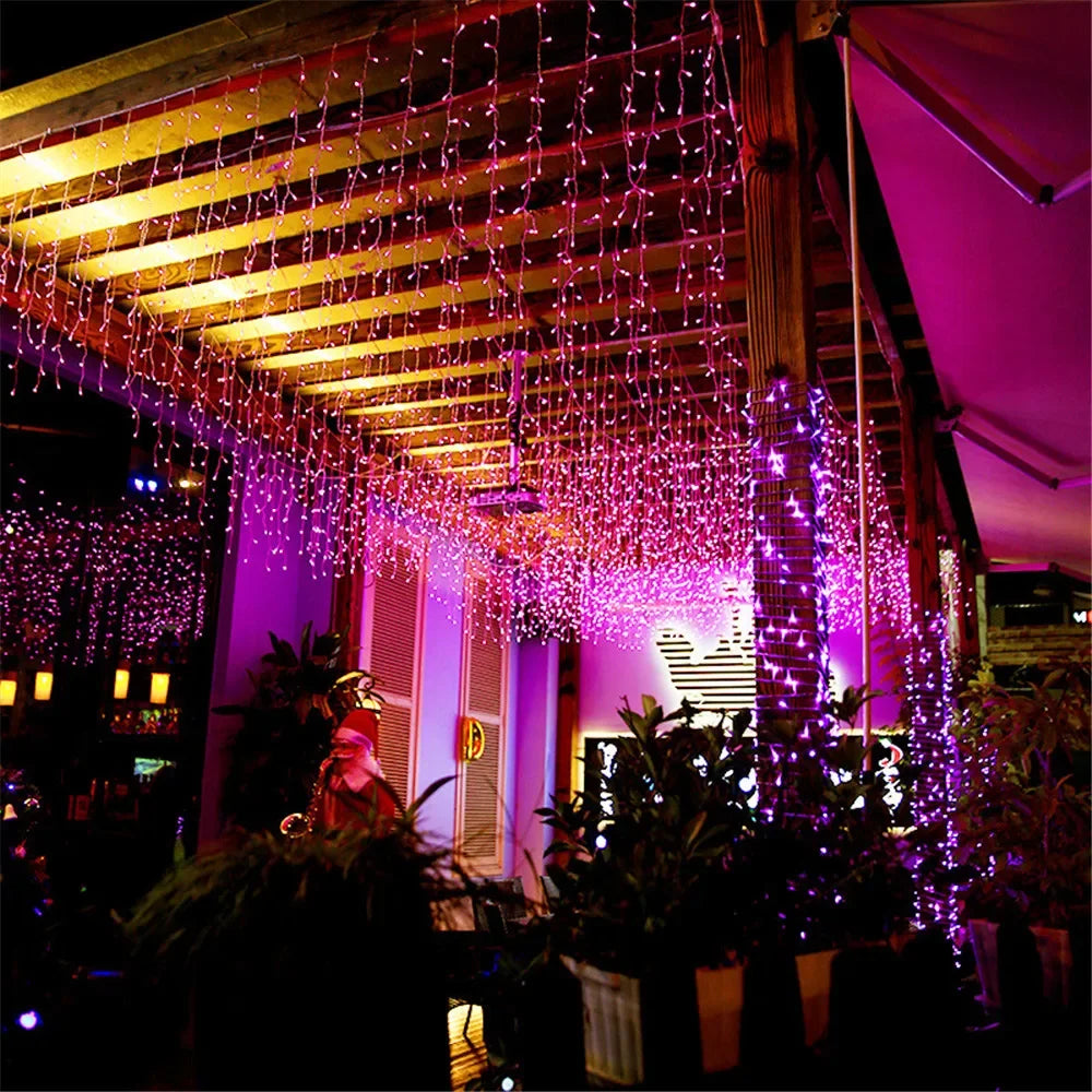 LED Icicle Christmas String Lights