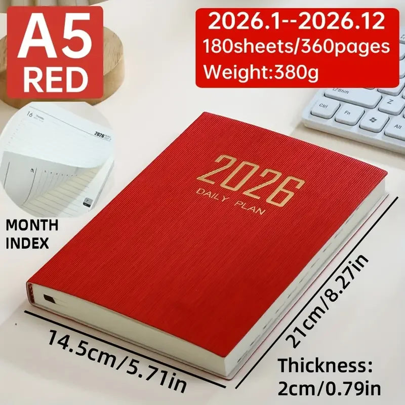 2026 A5 Daily Schedule Notebook – 365-Day Planner