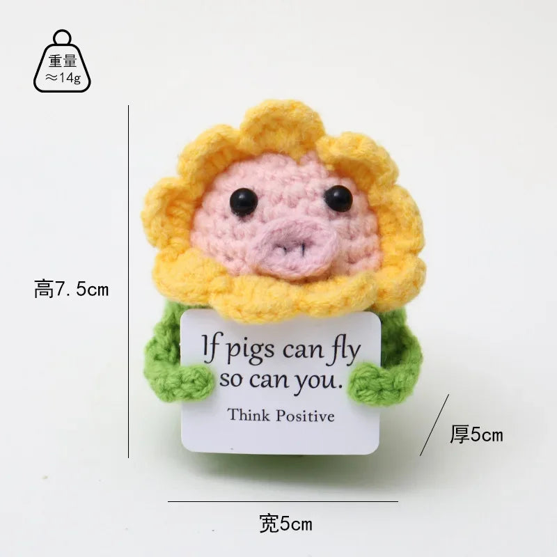 Positive Crochet Doll with Affirmation Card