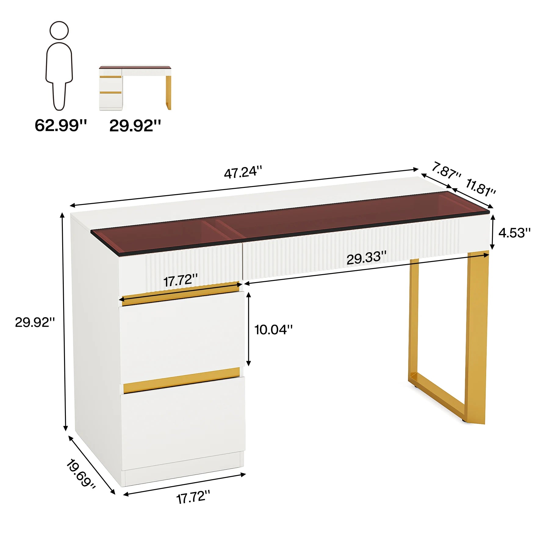 Tribesigns Computer Desk with 4 Drawers