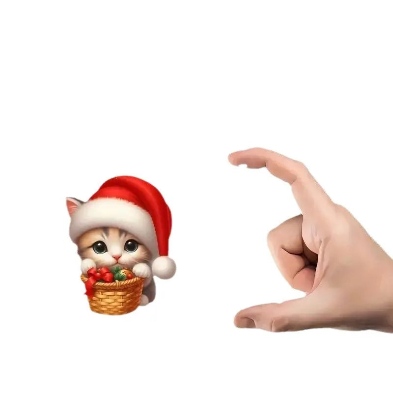 2D Acrylic Christmas Cat & Snowman Ornament