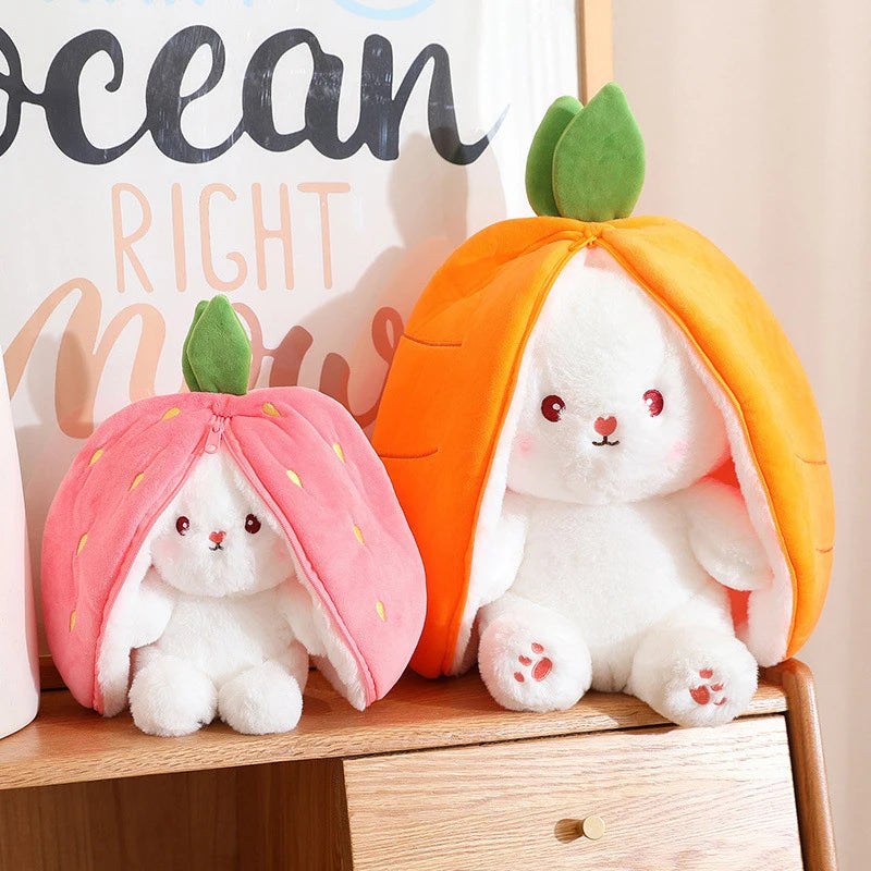 Reversible Bunny Plush Toy Pillow