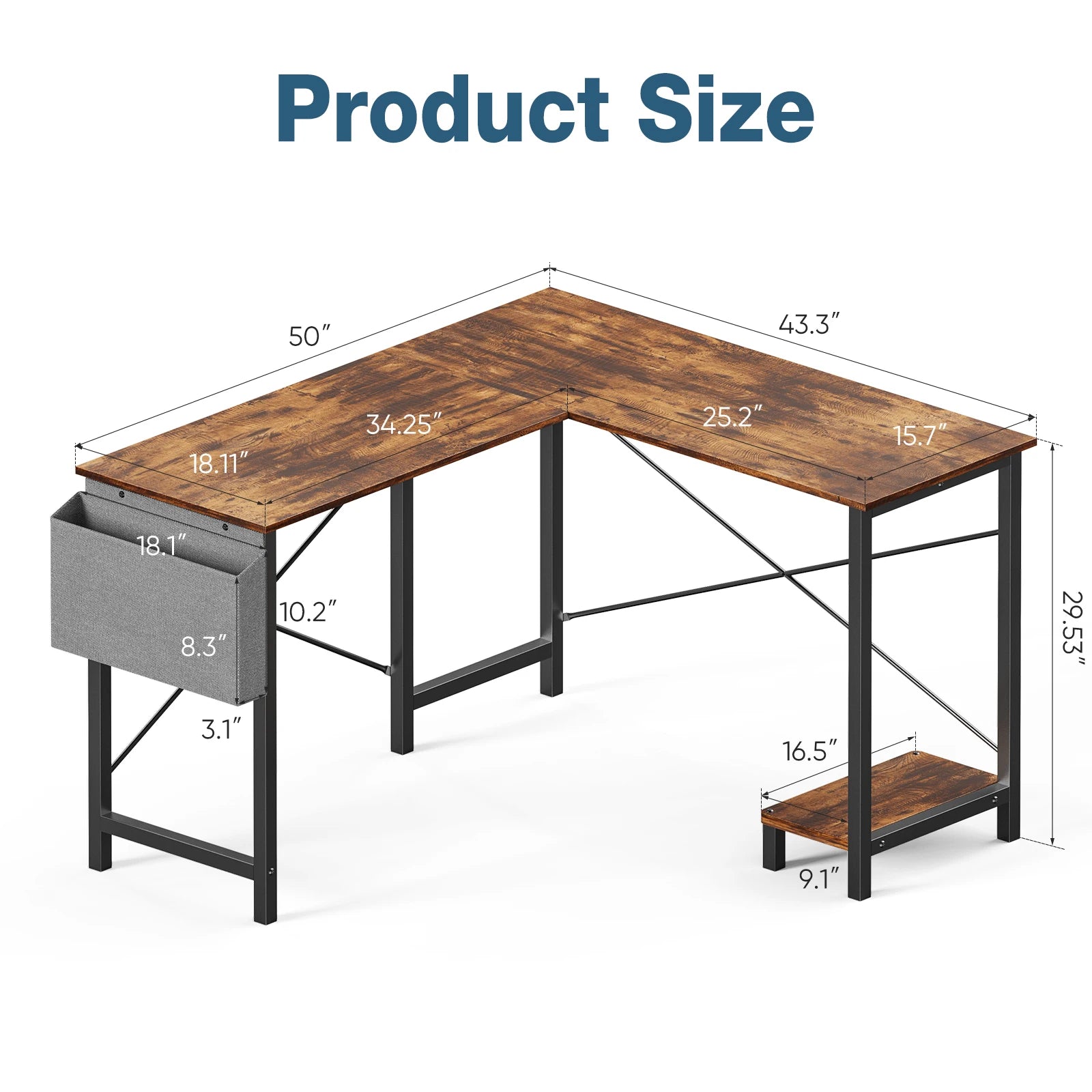 JHK Gaming Corner Office Table