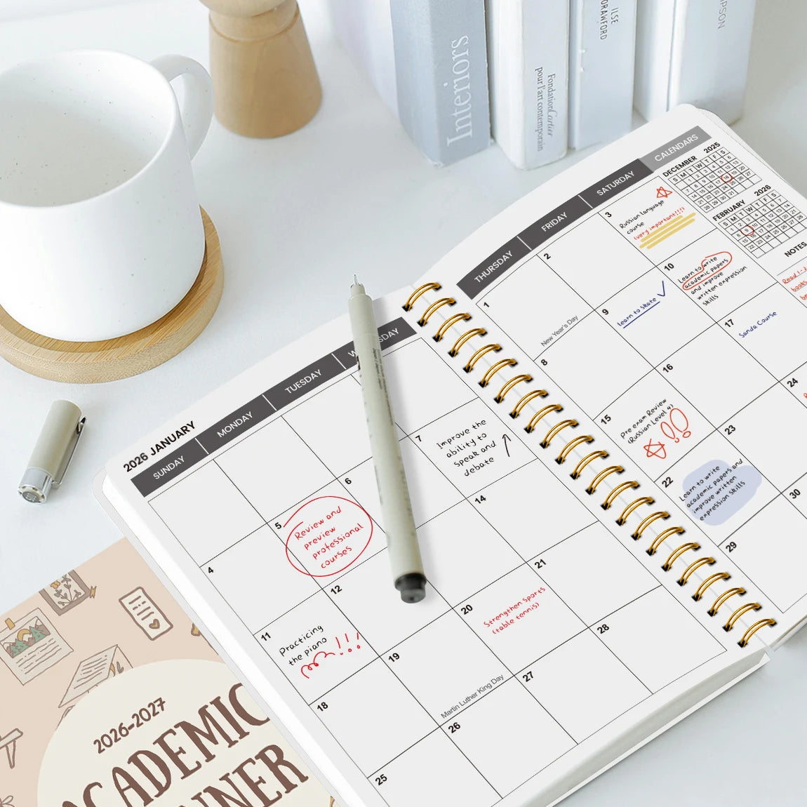 A5 2026–2027 Academic Planner Weekly & Monthly