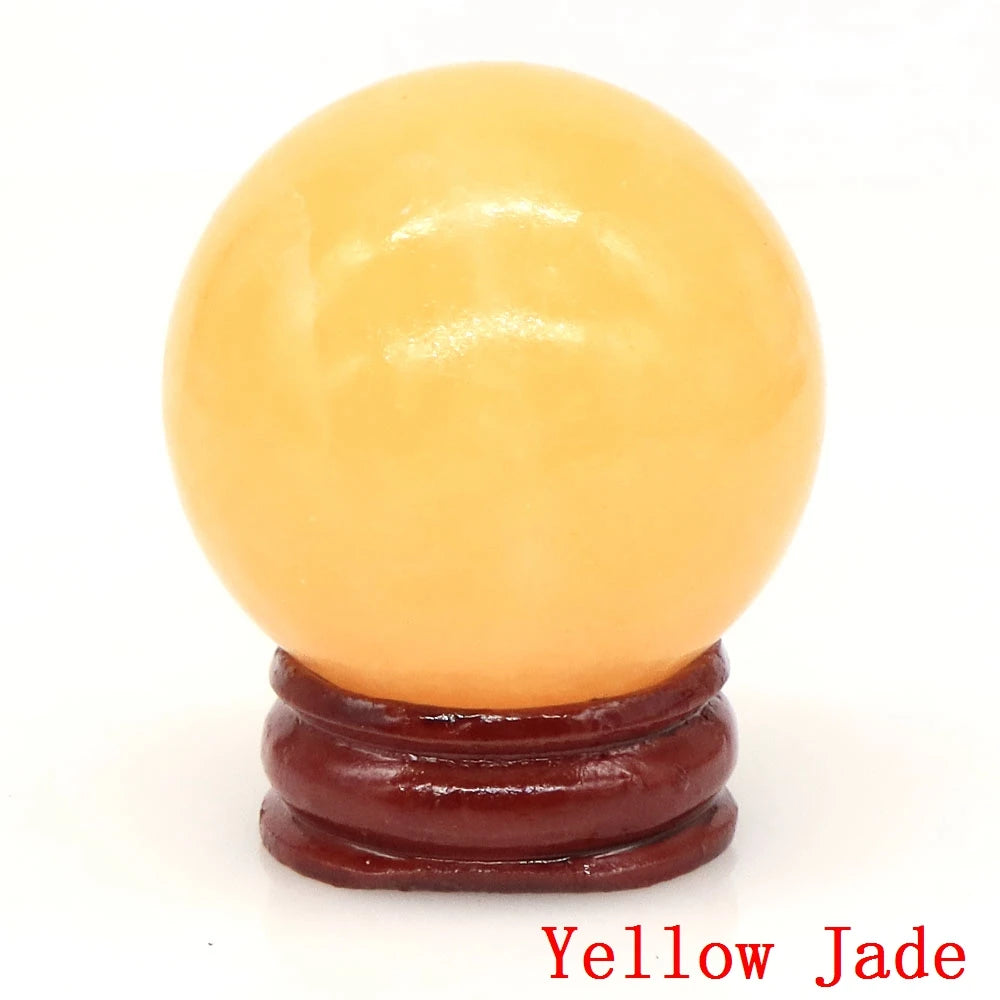 Natural Gemstone Crystal Ball with Stand