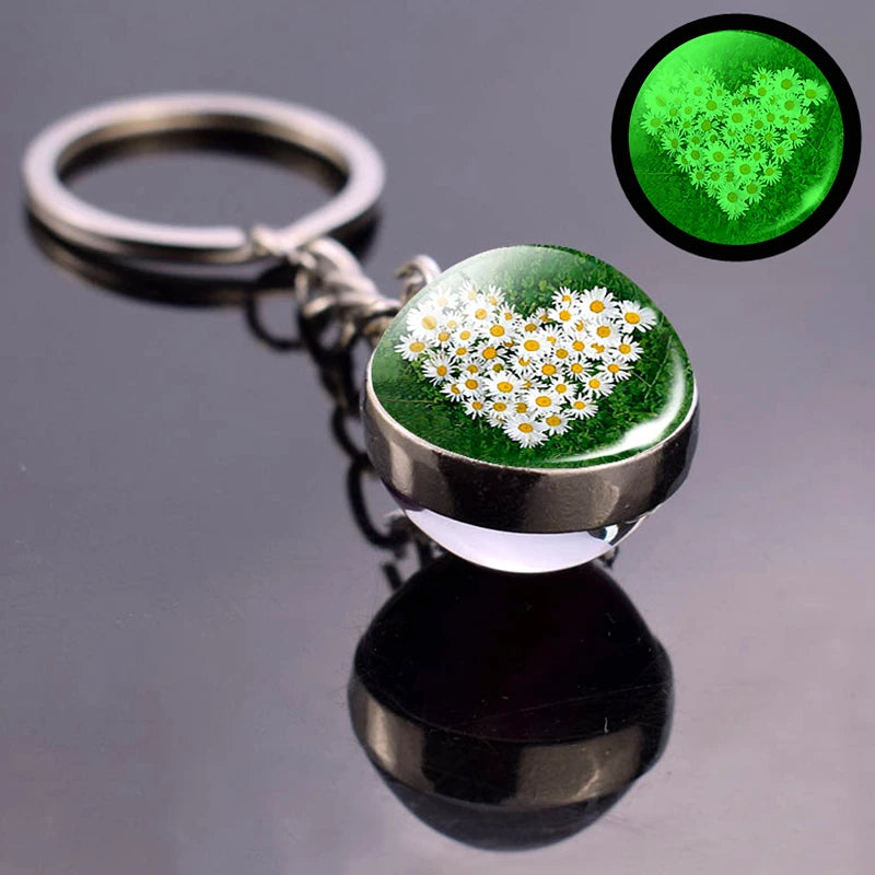 Glow-in-the-Dark Four-Leaf Clover Keychain