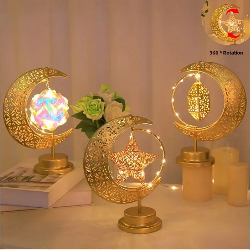 Golden Moon Star Night Light