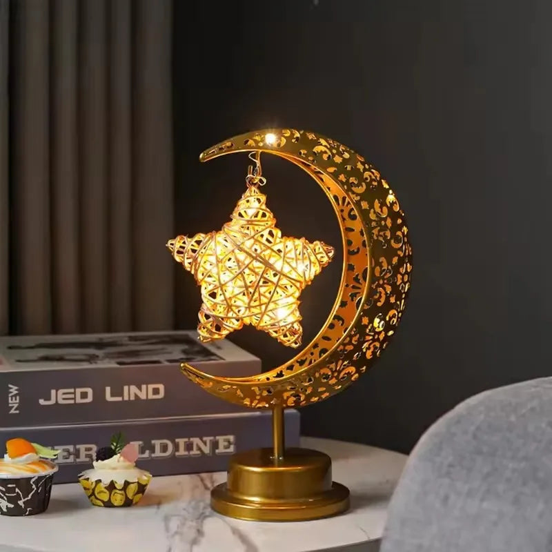 Golden Moon Star Night Light