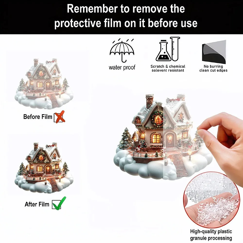 Acrylic Snow House Christmas Ornament