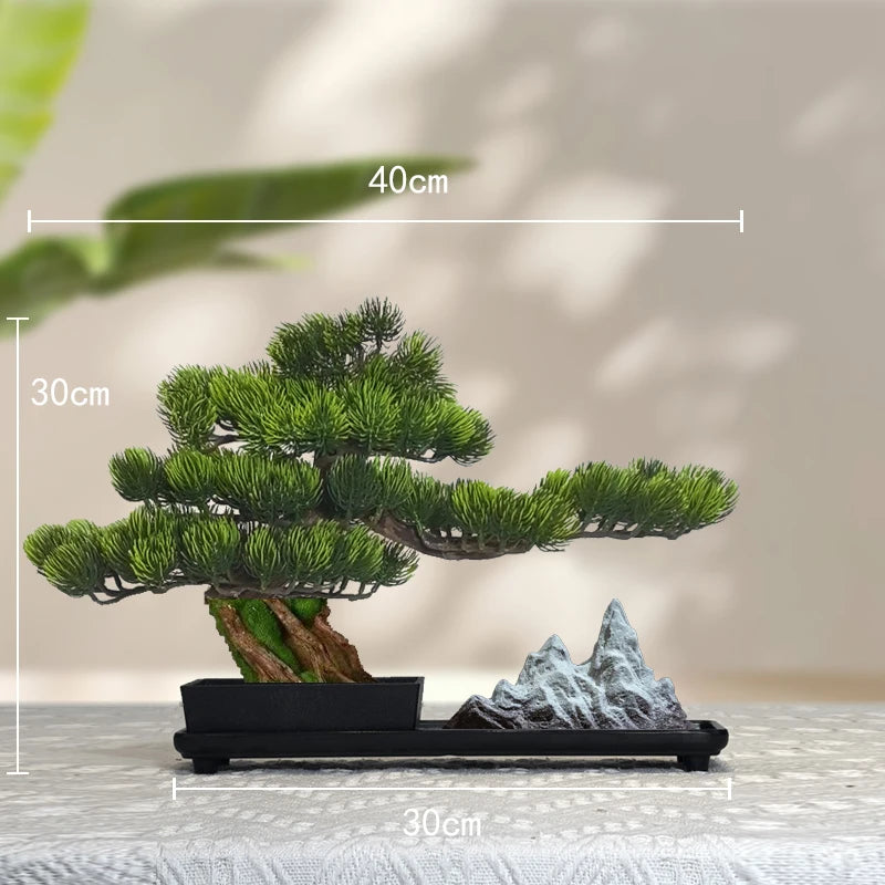 Simulated Welcome Pine Bonsai Ornament