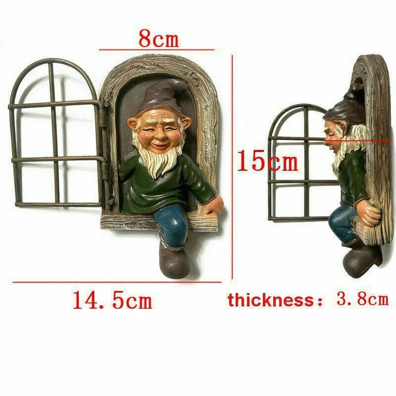 Tree-Hugging Garden Gnome Statue