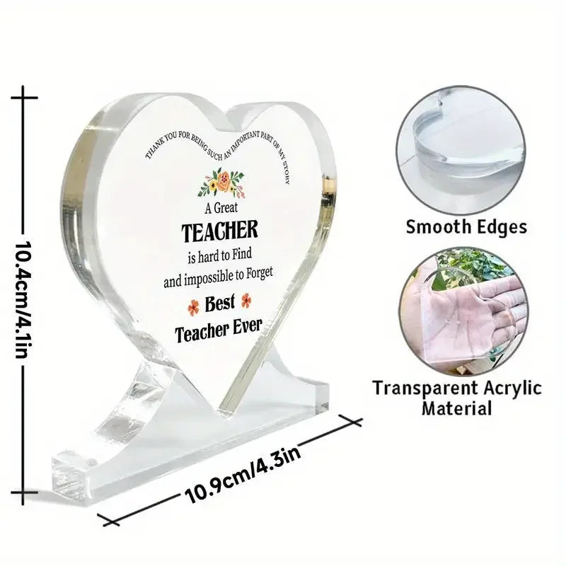 Acrylic Teacher Appreciation Heart Ornament