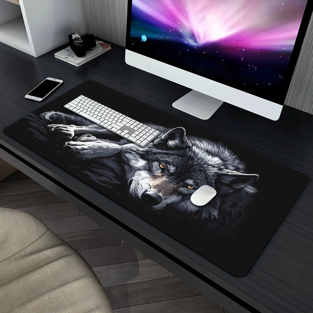 Large Wolf Pattern Gaming Desk Mat