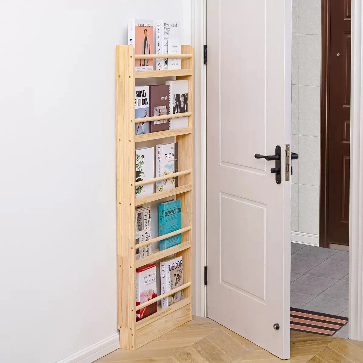Solid Wood Narrow Bookshelf