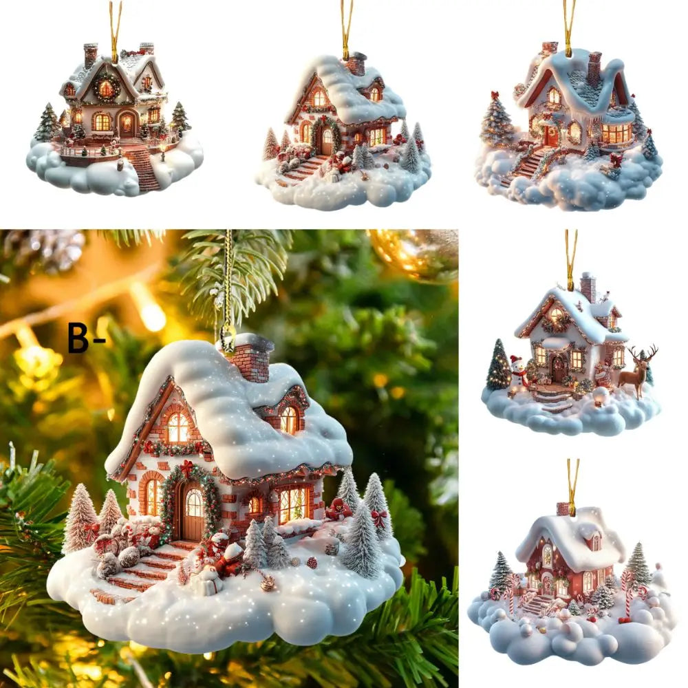 Acrylic Snow House Christmas Ornament