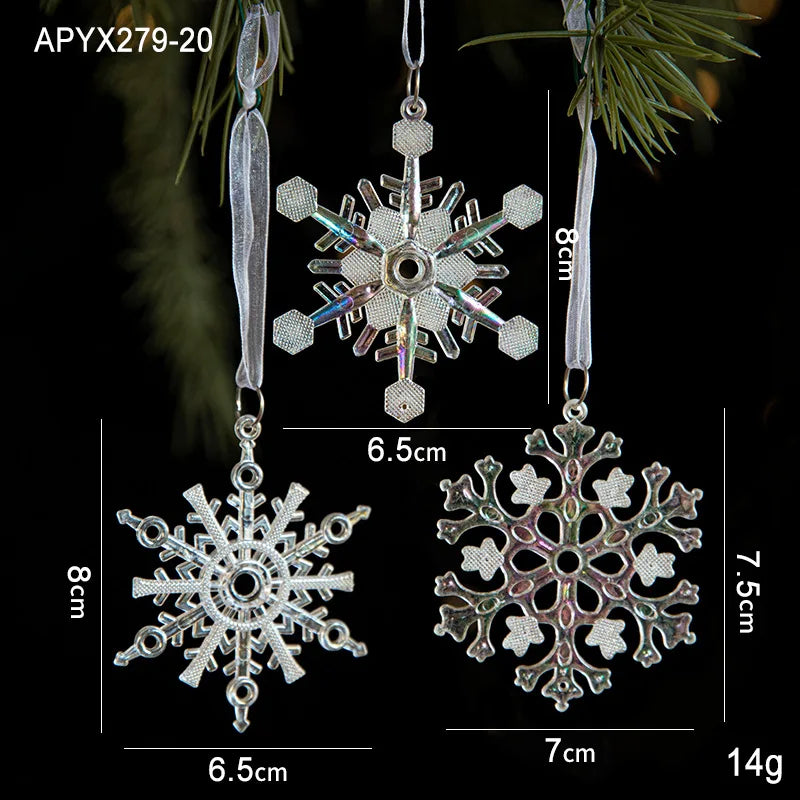 Acrylic Snowflake & Reindeer Christmas Pendant