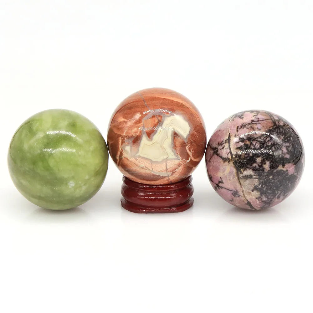 Natural Gemstone Crystal Ball with Stand