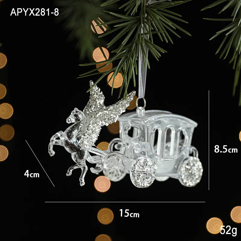 Acrylic Snowflake & Reindeer Christmas Pendant