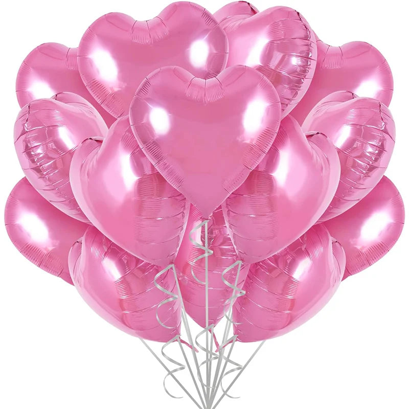 Red Heart Foil Balloons 18inch Party Decor