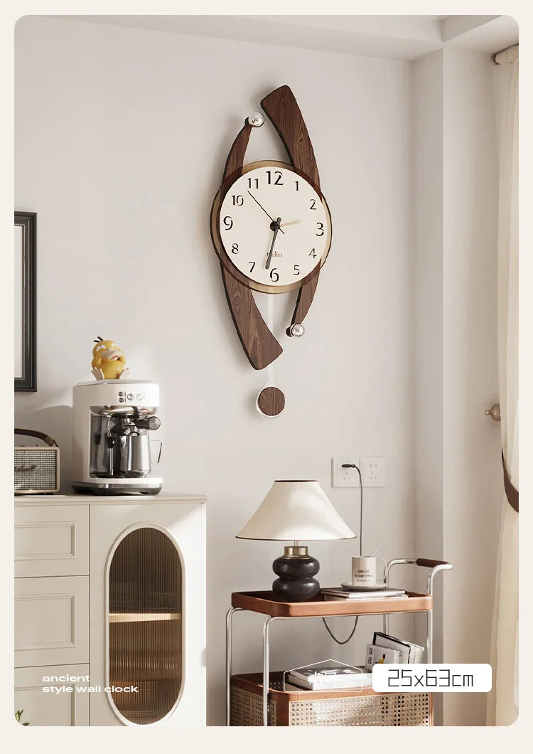 Retro Wooden Wall Clock Decor