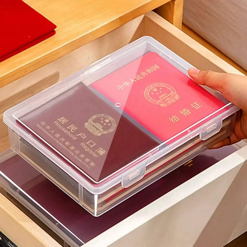 Transparent A4 File Storage Box