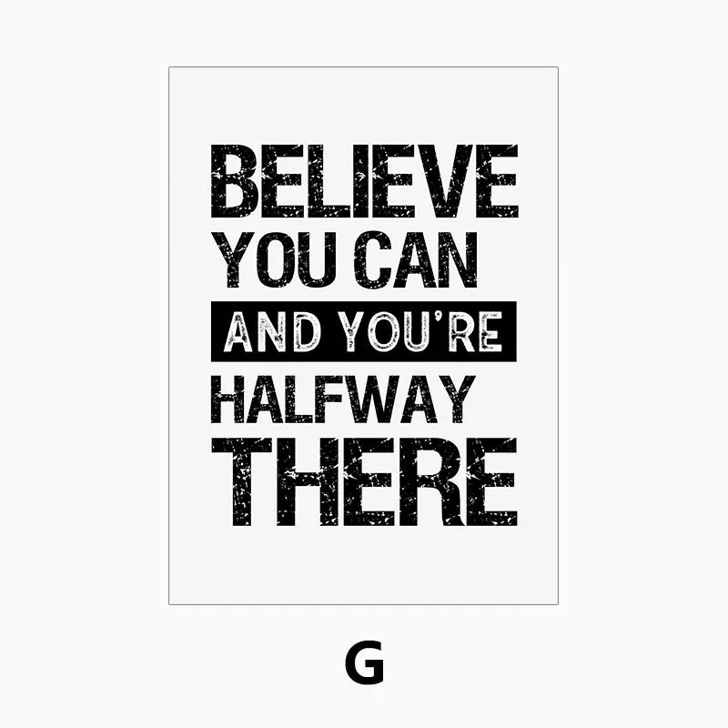 Black and White Inspirational Quote Canvas Art