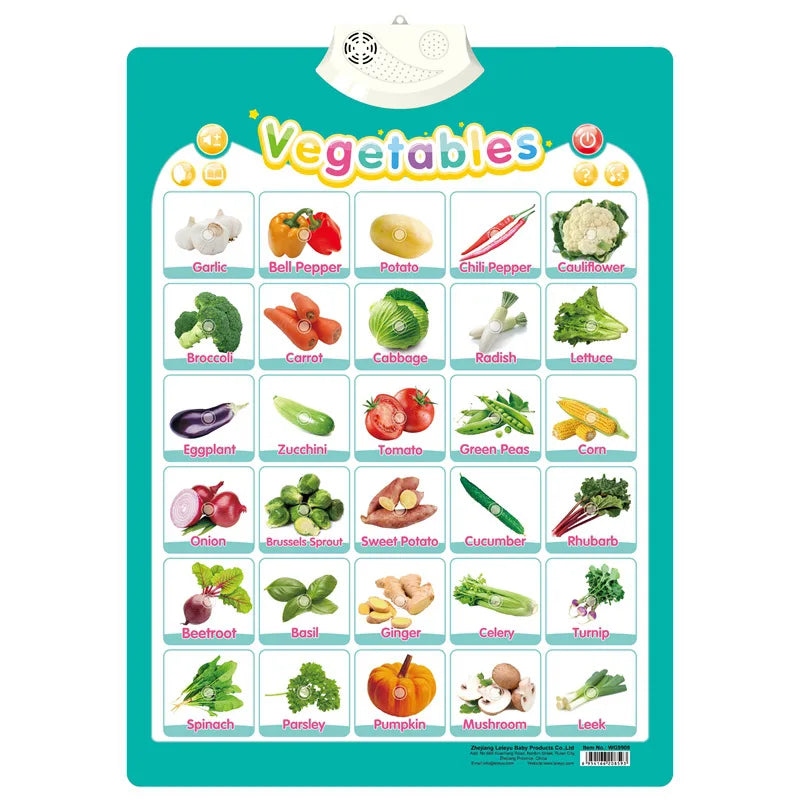 Talking Alphabet Wall Chart – Educational ABC & 123 Music Poster