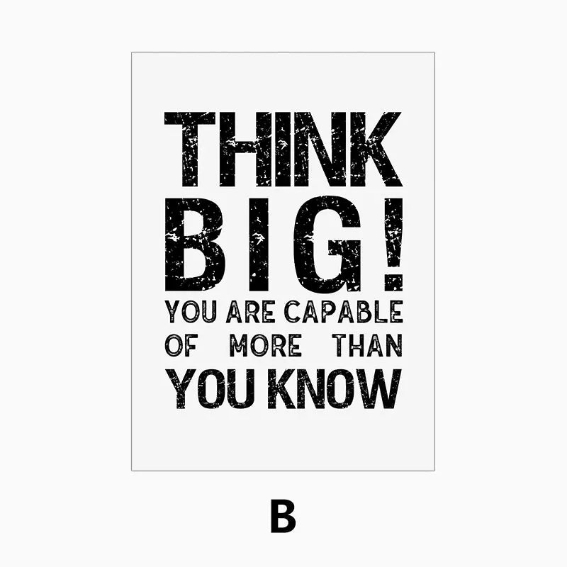 Black and White Inspirational Quote Canvas Art