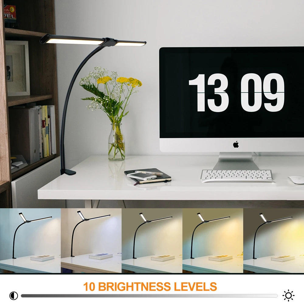 24W Ultra Bright LED Desk Lamp with Clamp