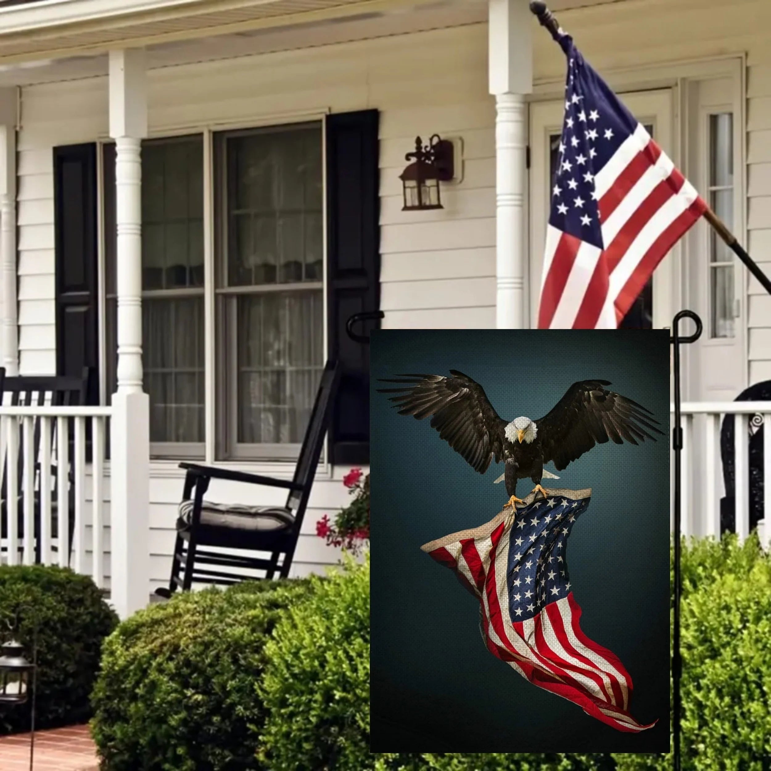 Patriot Eagle Garden Flag