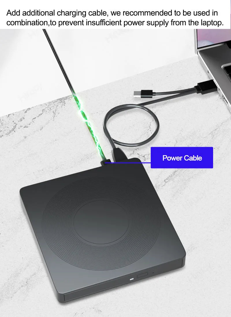USB 3.0 Type-C External CD/DVD Drive with Card Reader