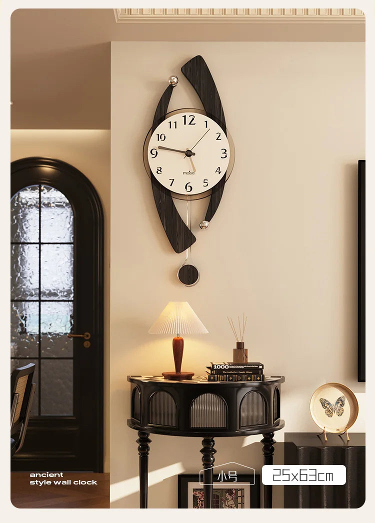 Retro Wooden Wall Clock Decor