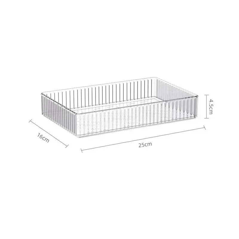 Clear Desk Organizer Box – Stackable Plastic Storage Drawer