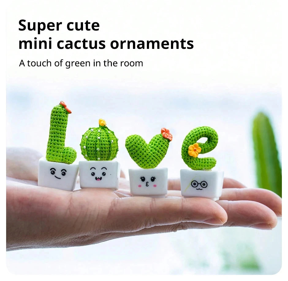 Mini Artificial Succulent Set – 4-Piece Faux Plants for Table or Decor