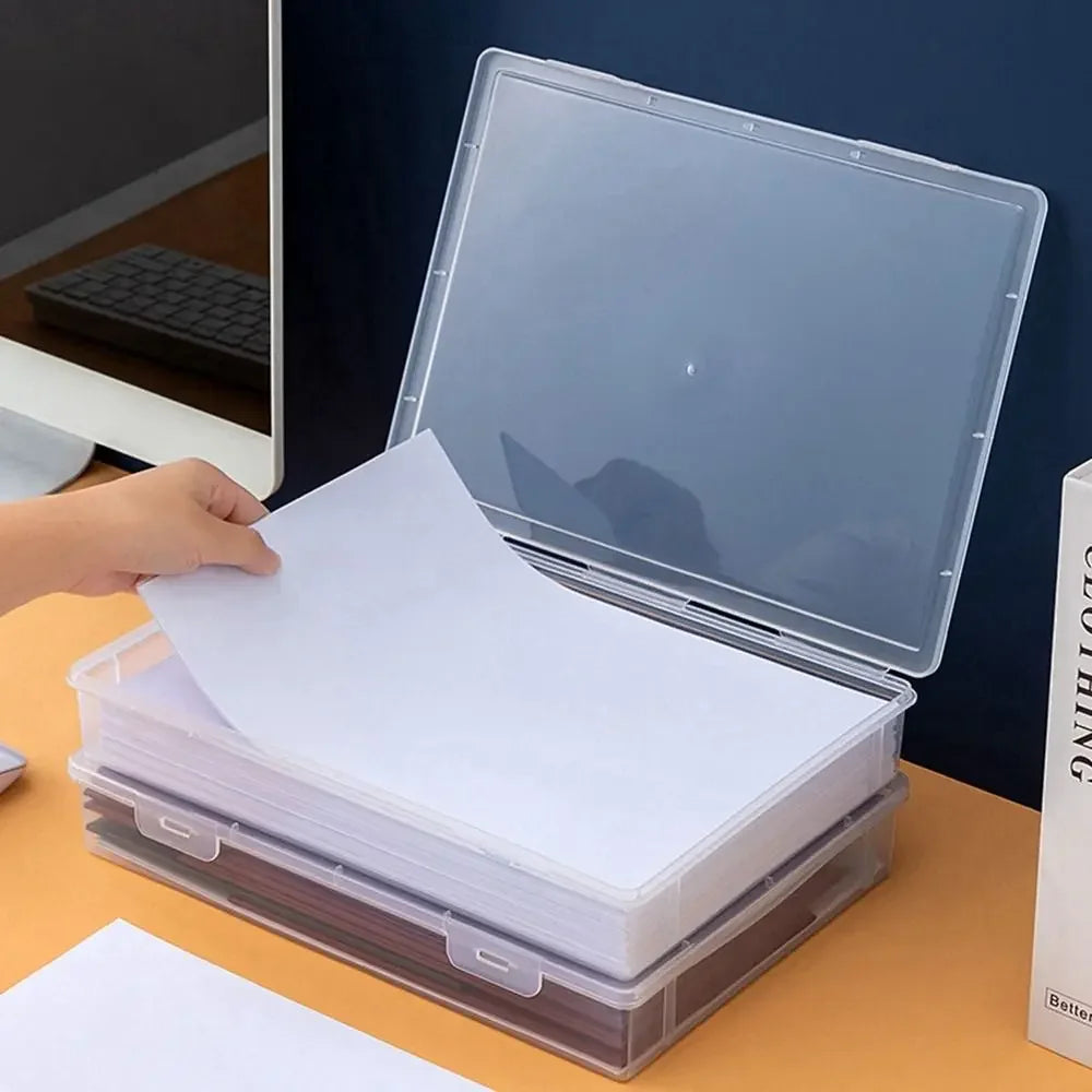 Transparent A4 File Storage Box