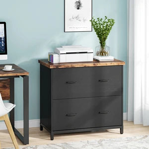 2-Drawer Lateral File Cabinet – Wood Filing Storage for A4 & Letter Size