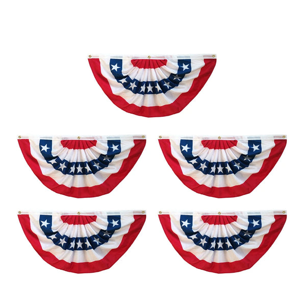 USA Patriotic Pleated Fan Flag Banner
