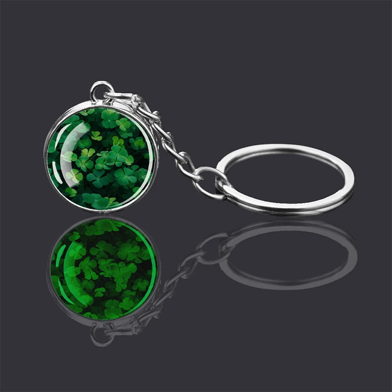 Glow-in-the-Dark Four-Leaf Clover Keychain