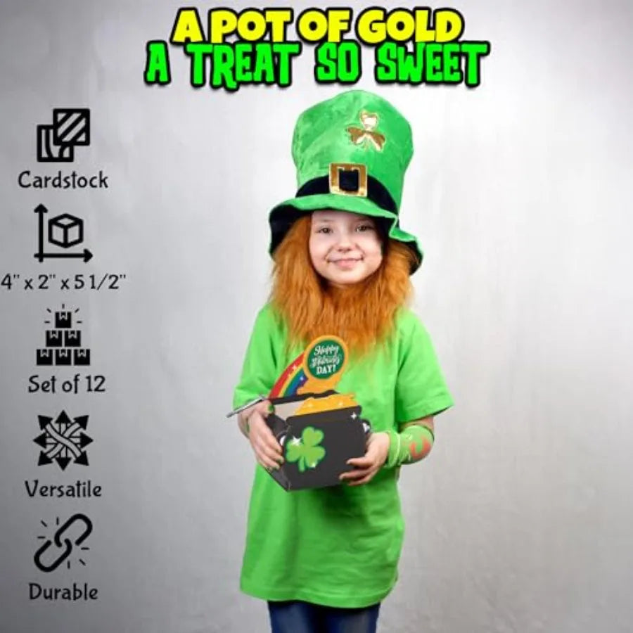 St. Patrick's Day Pot of Gold Treat Boxes, 12-Piece Set