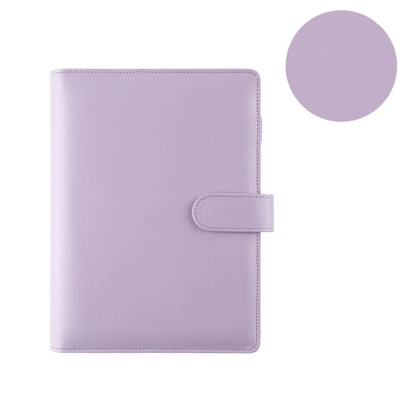 Macaron PU Leather Binder – A5/A6 DIY Planner Cover for School & Office