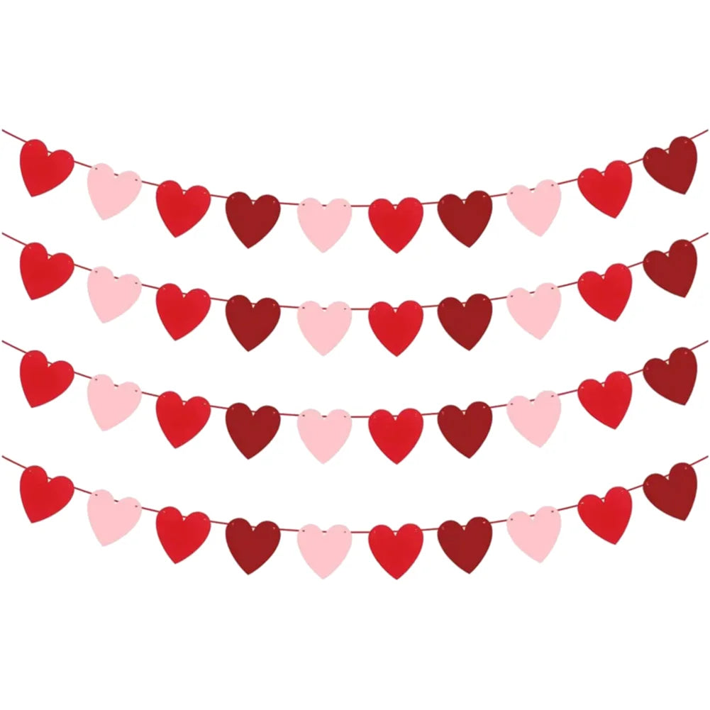Valentine’s Heart Felt Banner Hanging