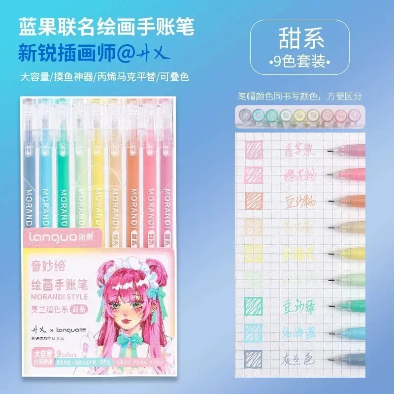 198/6 PCS Morandi Gel Pen Set