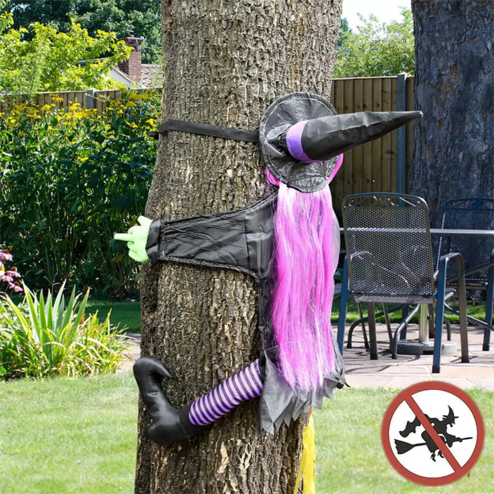 Halloween Crashing Witch Decoration