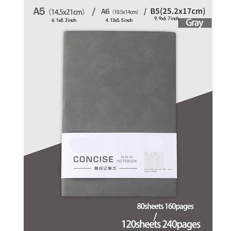 Thickened A5 A6 B5 PU Business Notebook