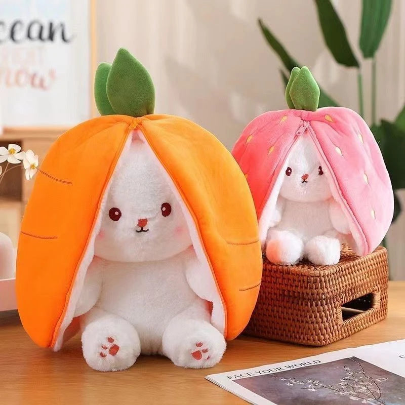 Reversible Bunny Plush Toy Pillow