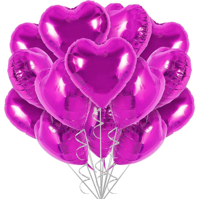 Red Heart Foil Balloons 18inch Party Decor