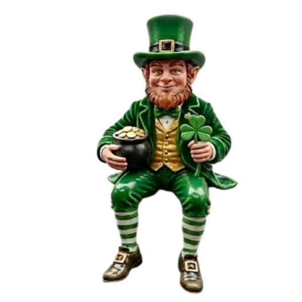 Seated Dwarf Shamrock Statue