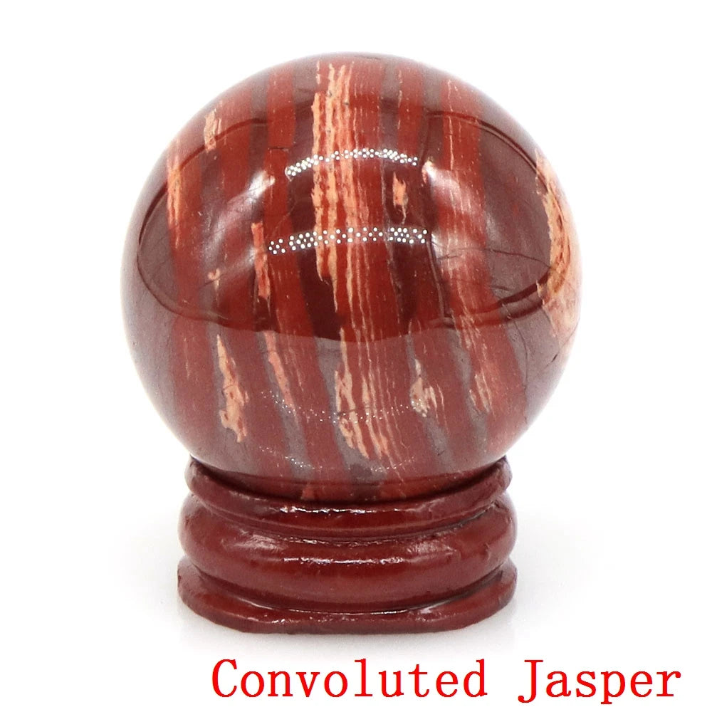 Natural Gemstone Crystal Ball with Stand